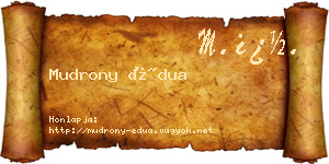 Mudrony Édua névjegykártya